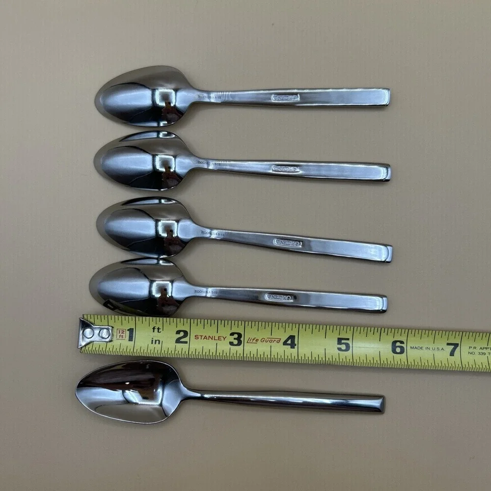 Oneida Stainless Flatware Urbana Teaspoons Set of 5 New Glossy Modern